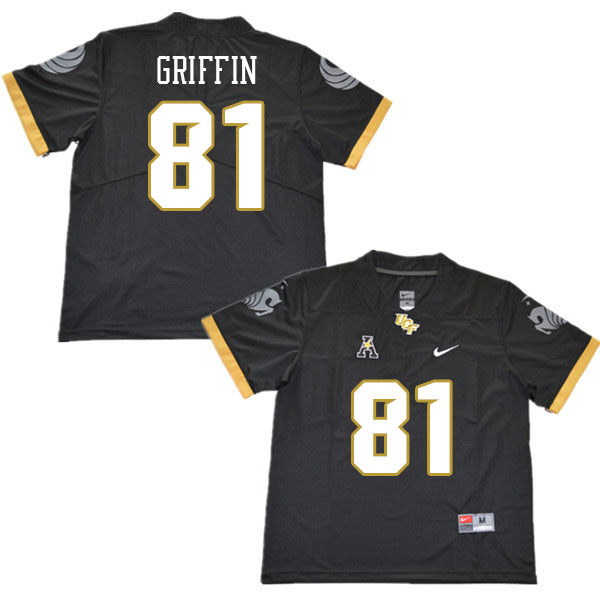 Men #81 Tyler Griffin UCF Knights College Football Jerseys Stitched Sale-Black